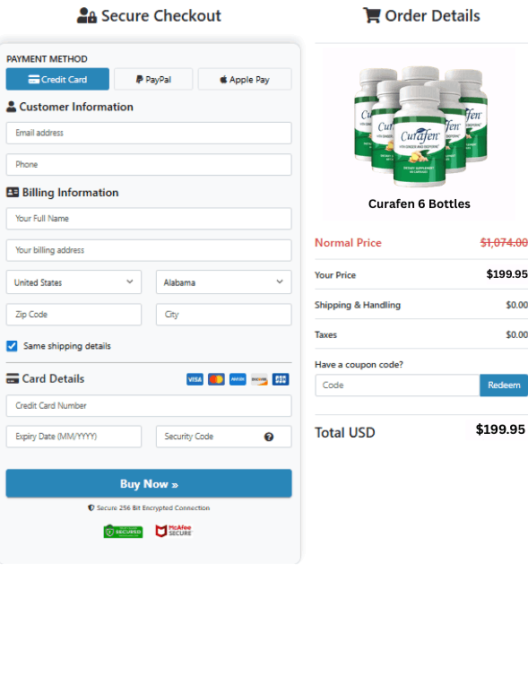 Curafen-checkout-page